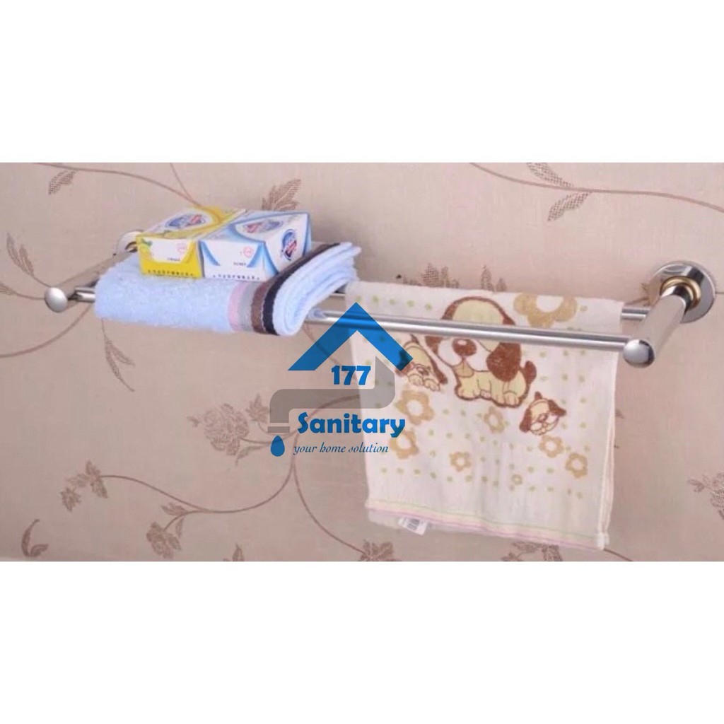 Rak handuk 2 baris stainless star Murah s7/ gantungan tempat  handuk 2 susun hanger cloth towel rack 2susun bar