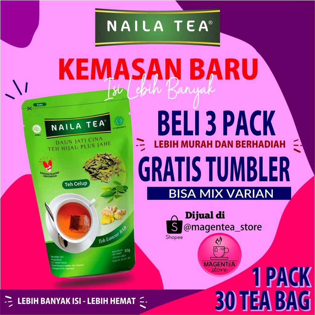 NAILA TEA - Teh Pelangsing slimming tea AMAN HALAL BPOM