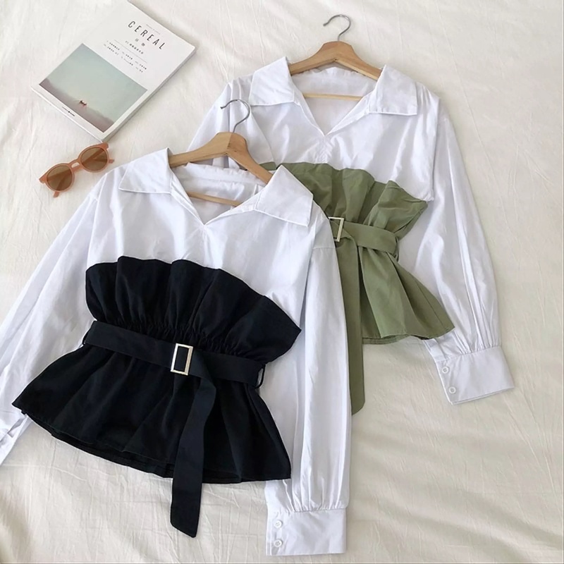 FREE GESPER BAJU ATASAN WANITA REMAJA KEKINIAN RORO TOP BLOUSE MOSCREPE DFH