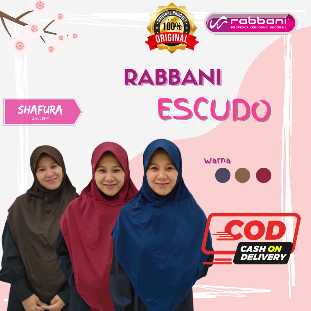 KERUDUNG HIJAB JILBAB INSTAN RABBANI ESCUDO DEWASA DAN ANAK ORIGINAL MURAH DISKON INSTANT