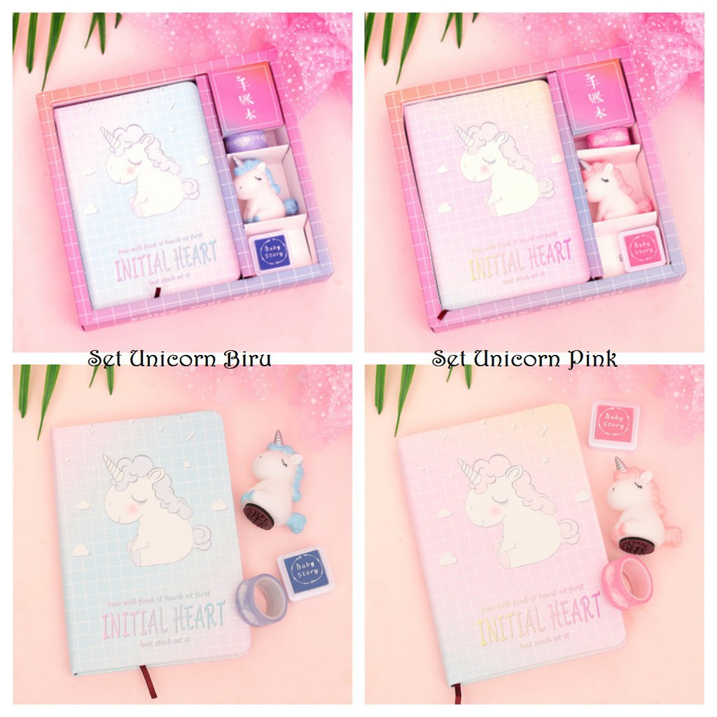 

[ NC READY]- Set Note Book Unicorn 2 IN 1 ( Buku + Pen)
