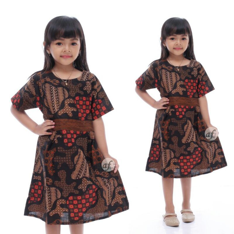 Dress batik Anak 2 sampai 10 Tahun - Baju batik Anak Perempuan Harga Grosir - (COD) bisa ecer