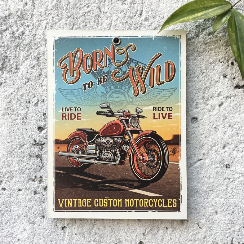 Poster Vintage - Dekorasi dinding - Pajangan poster - Hiasan dinding - Otomotif - Motor - BIN044