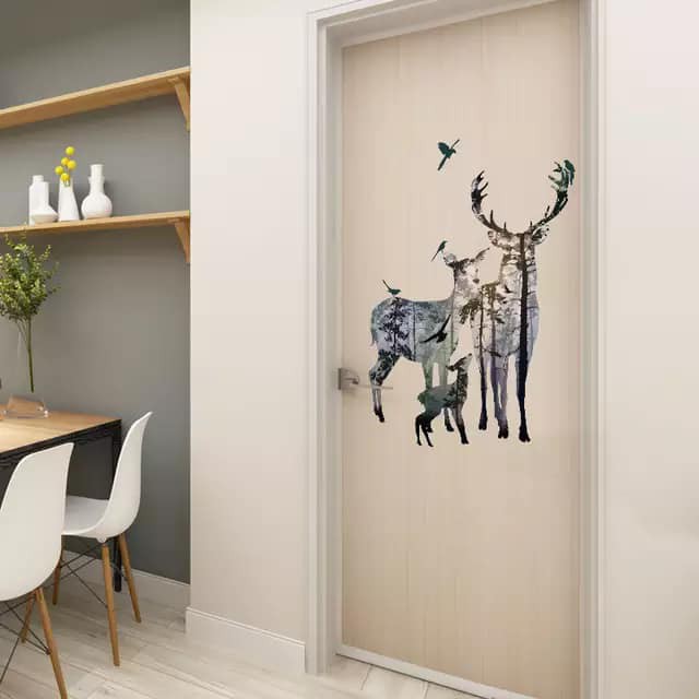 WALLSTICKER DINDING STICKER STIKER DINDING RUSA TEMBOK WALPAPER WELPAPER DINDING TEMBOK KAMAR ANAK CEWEK COWOK MOTIF RUSA ABU ABU R13