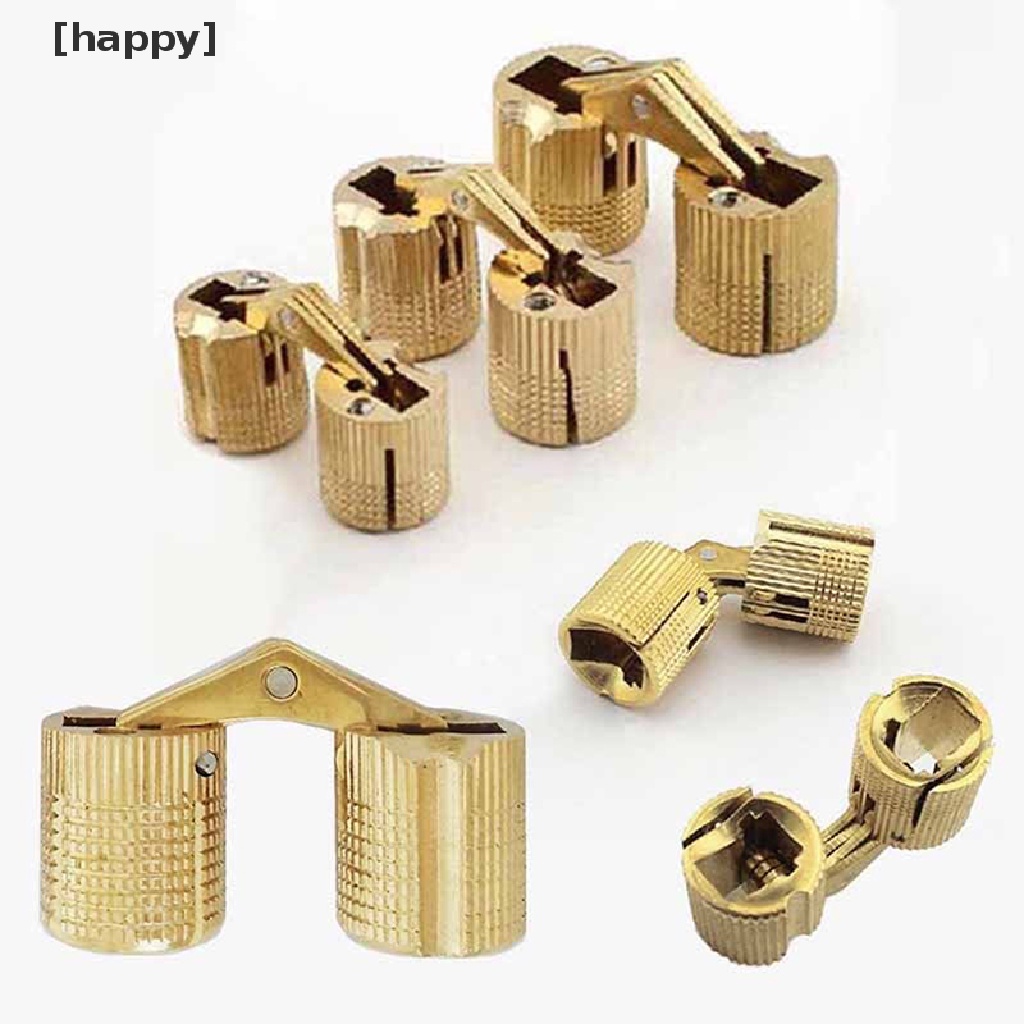 4pcs Engsel Barrel Tersembunyi Bahan Kuningan Ukuran 10 / 12mm