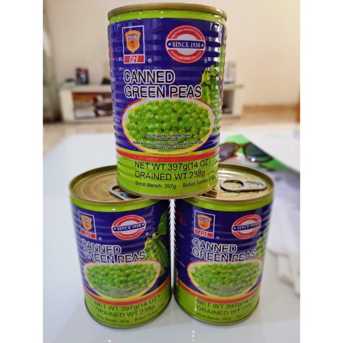 

5ds45ss Kacang Polong Maling Dalam Kaleng 397Gr - Canned Green Peas / Jing To Xa20X1