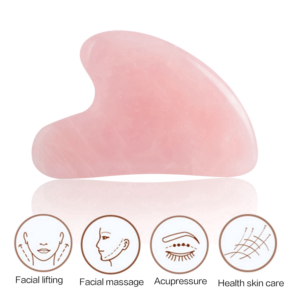 Gua Sha Batu Quartz Kristal Alami Anti Kusut Dan Penuaan Untuk Perawatan Kecantikan Wajah