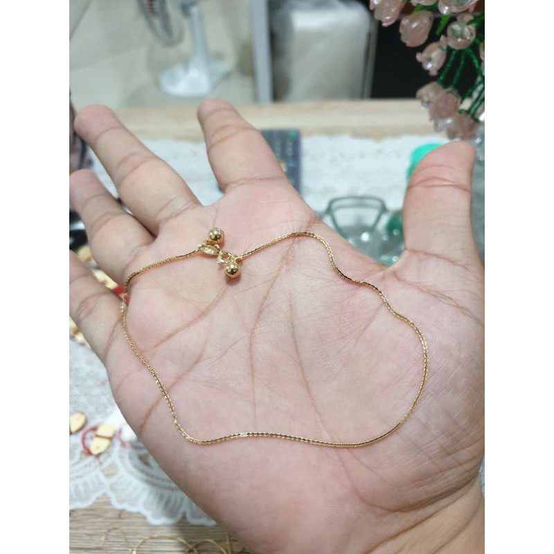 gelang kaki emas asli italy simple