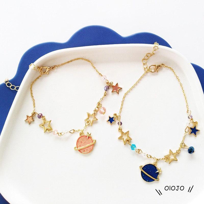 Fashion Sweet Dream Planet Bintang Berujung Lima Gelang Liontin Semua Pertandingan Wanita - ol