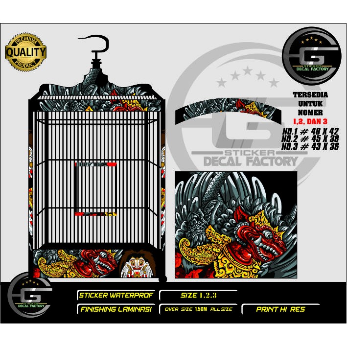 STICKER DECAL EBOD SANGKAR KOTAK NO.1,2,3
