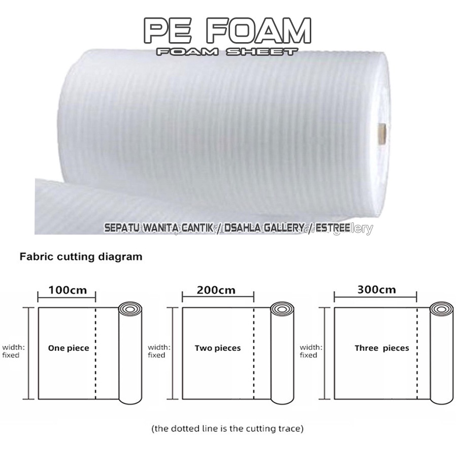 Busa Foam Tipis Lembaran Putih Pe Foam Sheet 3 mm Untuk Warpping Packing Busa polyfoam / polifoam / 