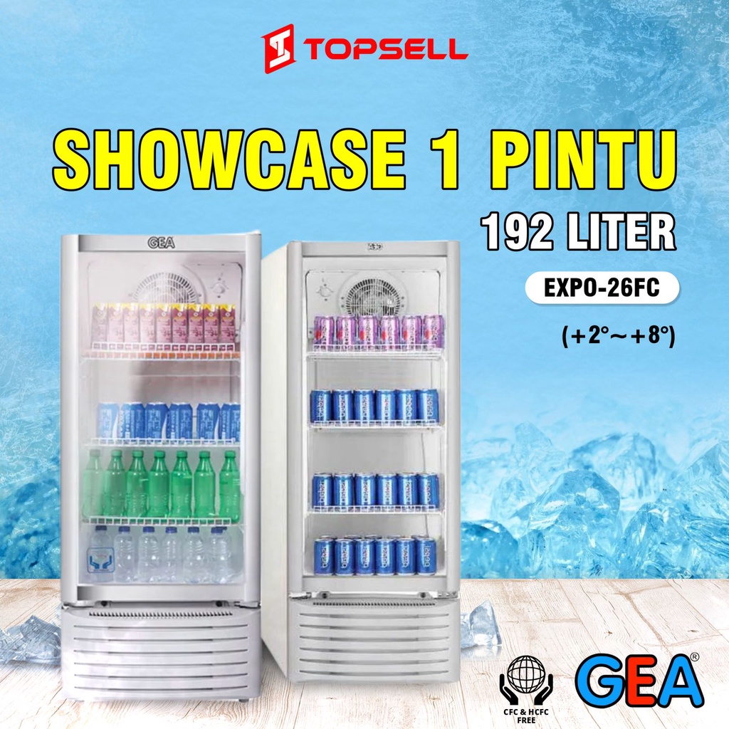 Showcase GEA 1 Pintu EXPO-26FC 192Liter Gratis Ongkir