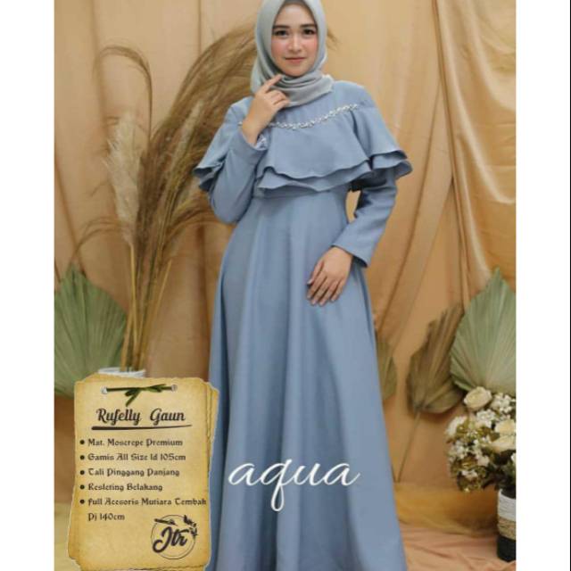 RUFELLY GAUN  ,GAUN PESTA MUSLIMAH