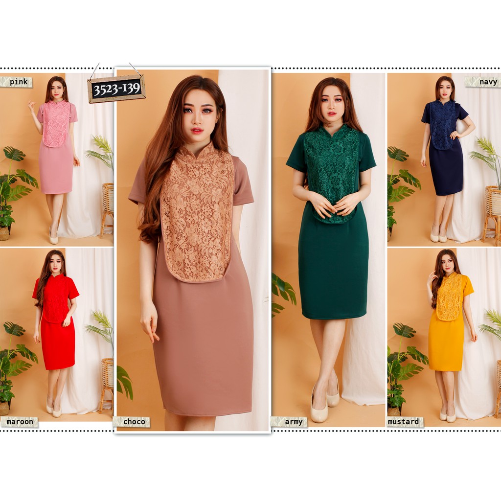 Kathryn collection #139, DRES SCUBA IMPORT PREMIUM KOMBINASI BRUKAT GLITER IMPORT