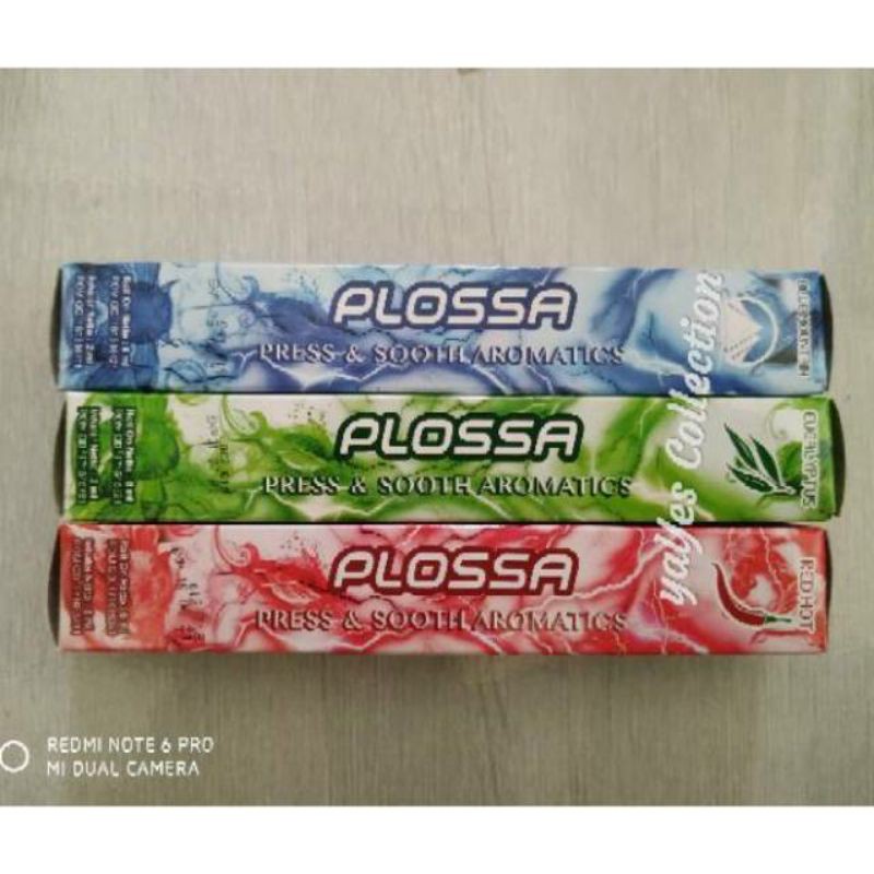 Plossa Rol On 4 in 1 isi 8 ml (Merah-Hijau-Biru-Kuning) Blue Mountain Red Hot Eucalyptus Citrus Pegal Pegal Sakit kepala gejala masuk angin kembung Mual