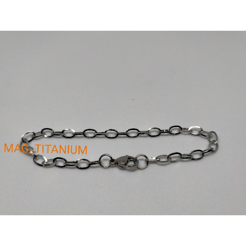 GELANG RANTAI TITANIUM TERBARU PRIA WANITA ANTI KARAT DAN TIDAK LUNTUR STAINLEES STEEL BAJA PUTIH