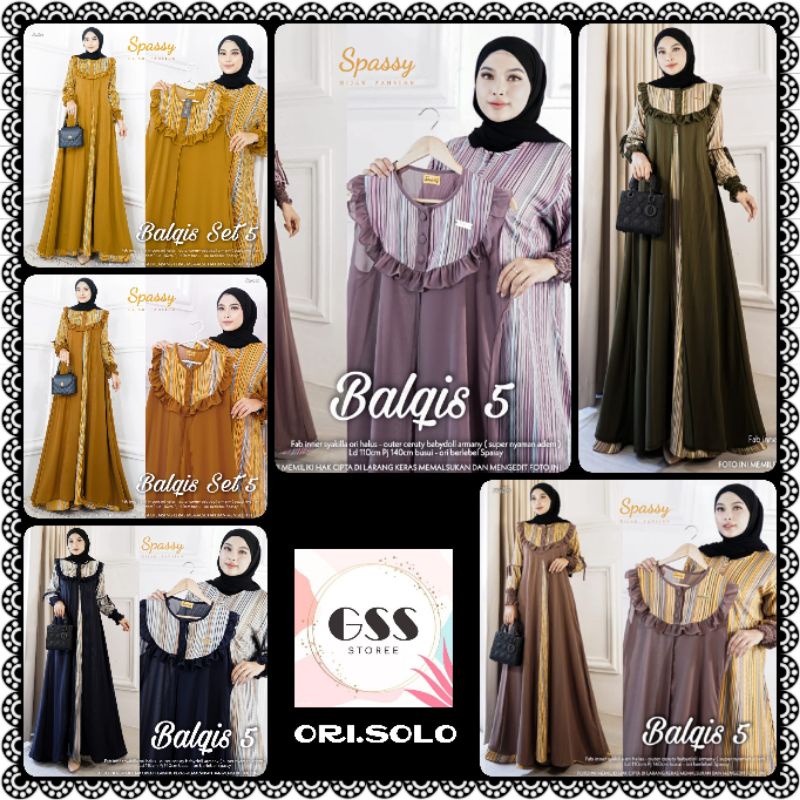 BALQIS 5 Original Product SPASSY Ld 110 Pb 140 ( Inner dan Outer Pisah ) Shakila Mix Ceruty Babydoll