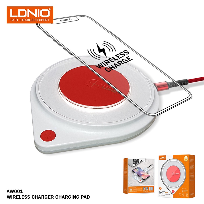 LDNIO AW001 Wireless Charger 10W 2A QI FAST CHARGING Wireless Charging Pad LED