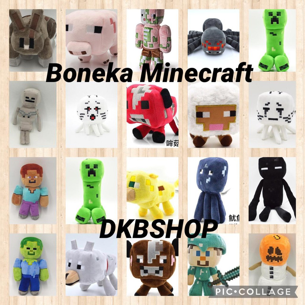 Boneka Zombie Boneka Creeper Boneka Ender Dragon Boneka Zombie Boneka Spider New