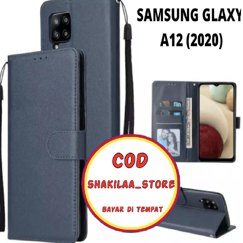 [CN. 486] CASE FLIP CASE KULIT FOR SAMSUNG GALAXY A12 2020 - CASING DOMPET-FLIP COVER LEATHER-SARUNG