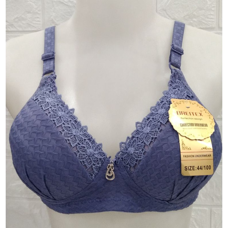 Bra Bh Busa Tanpa Kawat/Cup standar/Kait 3/BREITEX 785/Ukuran 38,40,42,44