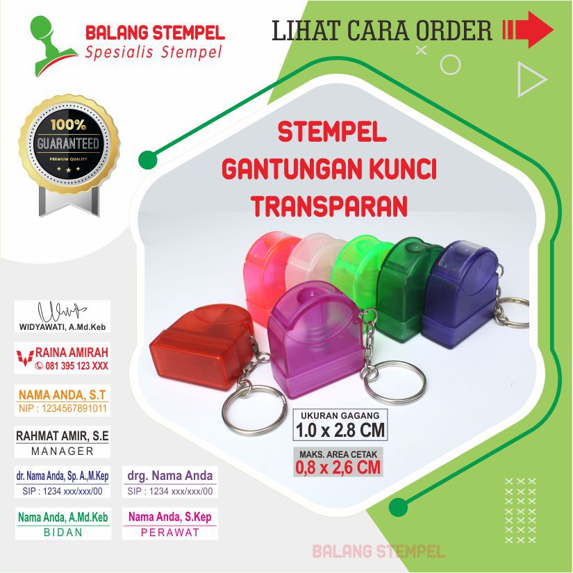 Stempel Nama Dokter Bidan Perawat Apoteker Cap Stampel Flash Warna Otomatis Custom Gantungan Kunci s