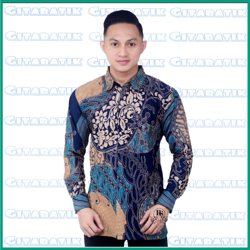 BAJU BATIK PRIA KEMEJA LENGAN PANJANG DAN LENGAN PENDEK SIZE M L XL XXL