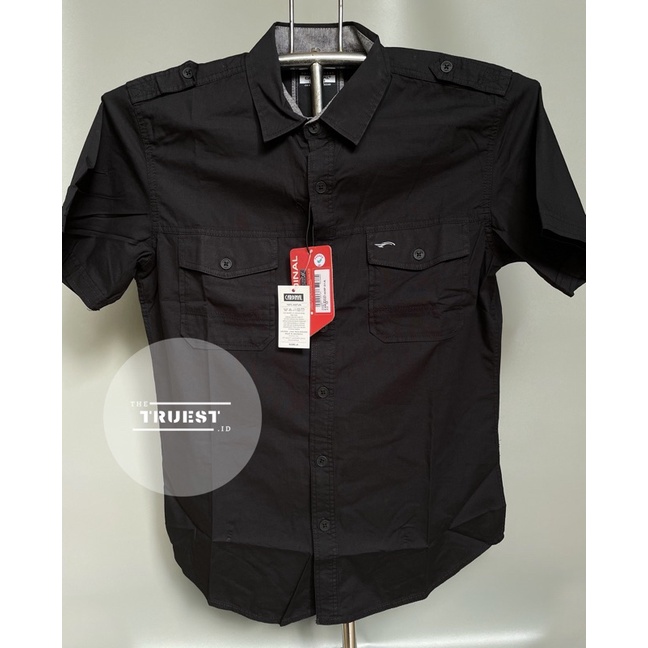 Kemeja Hitam Polos Cardinal Original Kantong 2 | Kemeja Hitam Kantong 2 Cardinal Original | Kemeja H