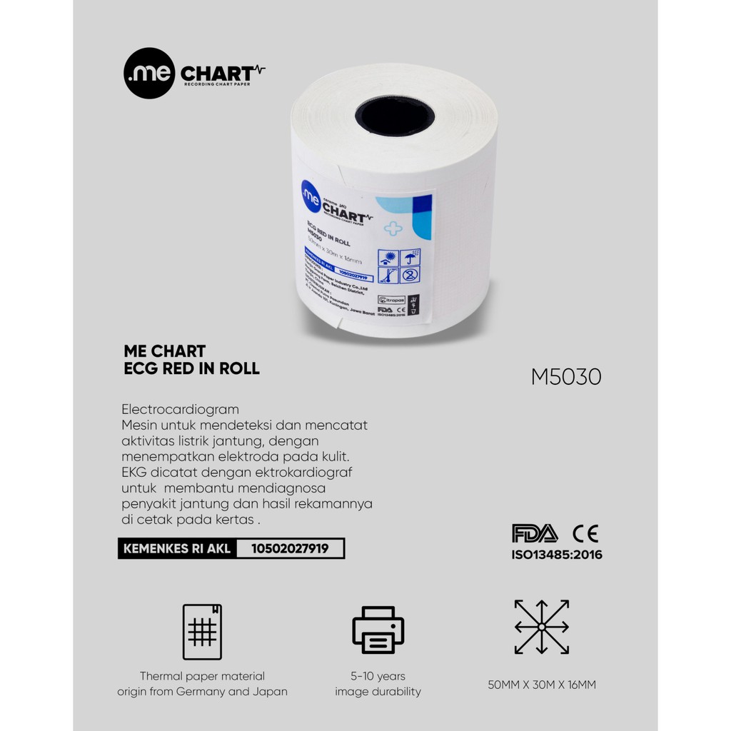 

ME CHART ECG RED IN ROLL 50MM X 30M X 16MM