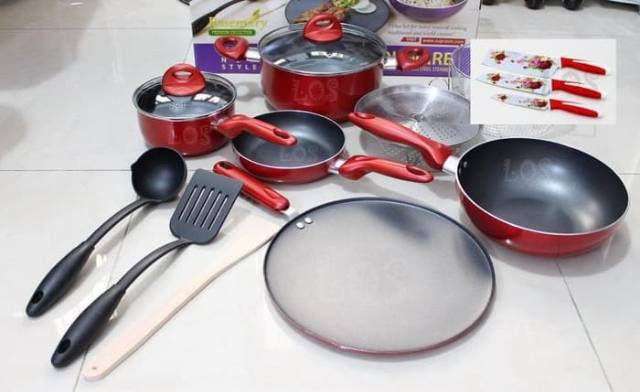 Supra Cookware Set Premium 12pcs / Panci Set Supra 12pcs  GOJEK