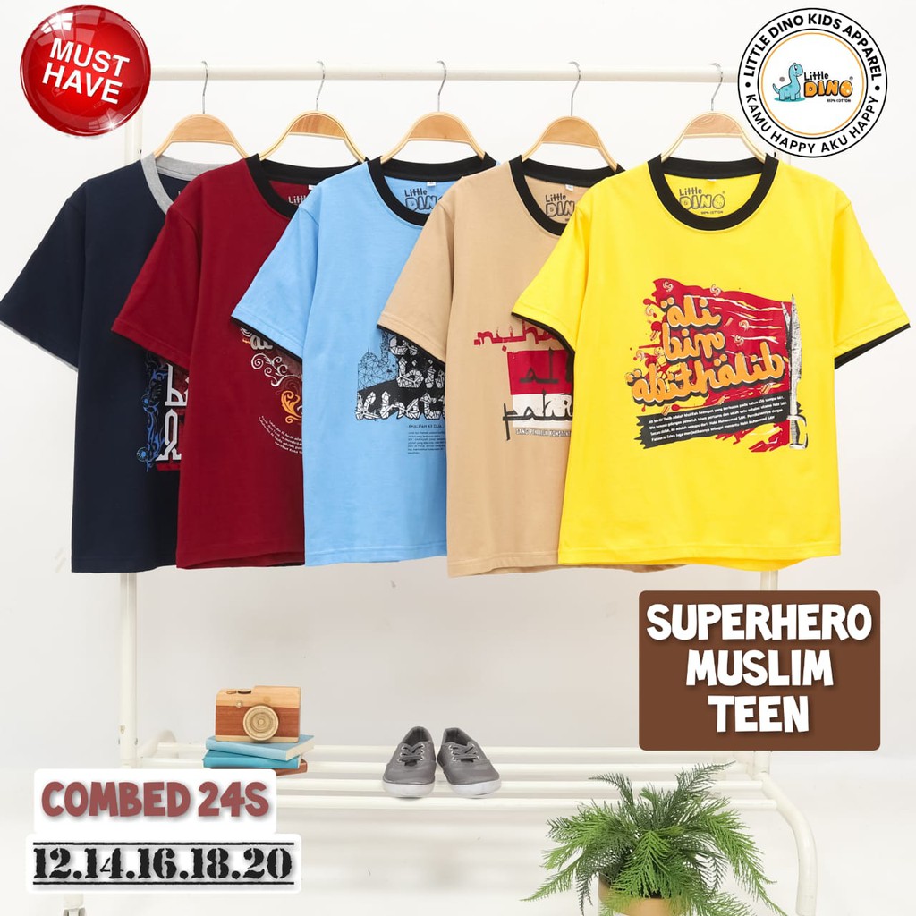  Kaos  Anak Remaja  Superhero Muslim Little Dino Shopee  