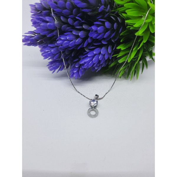 Kalung titanium wanita liontin mata branded