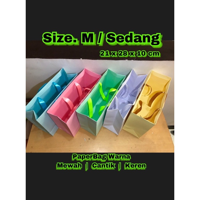 

(TERLARIS) Paper Bag / Tas Kertas / Paperbag / Warna Pita M Size Medium Sedang