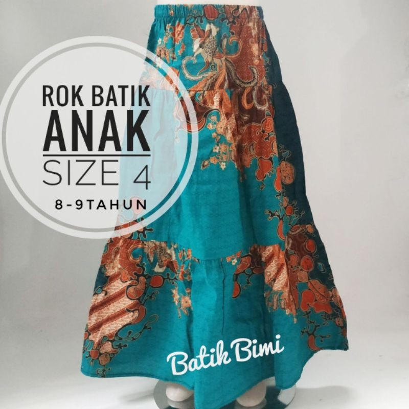Griyabimi Rok Anak Panjang Batik Usia 8 - 9 Tahun Size 4 Lucu Terbaru