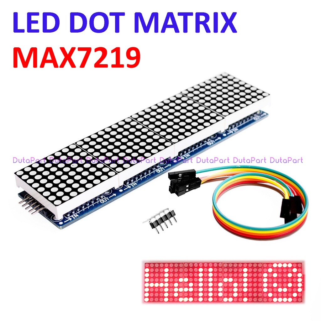 MAX7219 LED DOT MATRIX Module 32X8 Merah Running Text Display Arduino