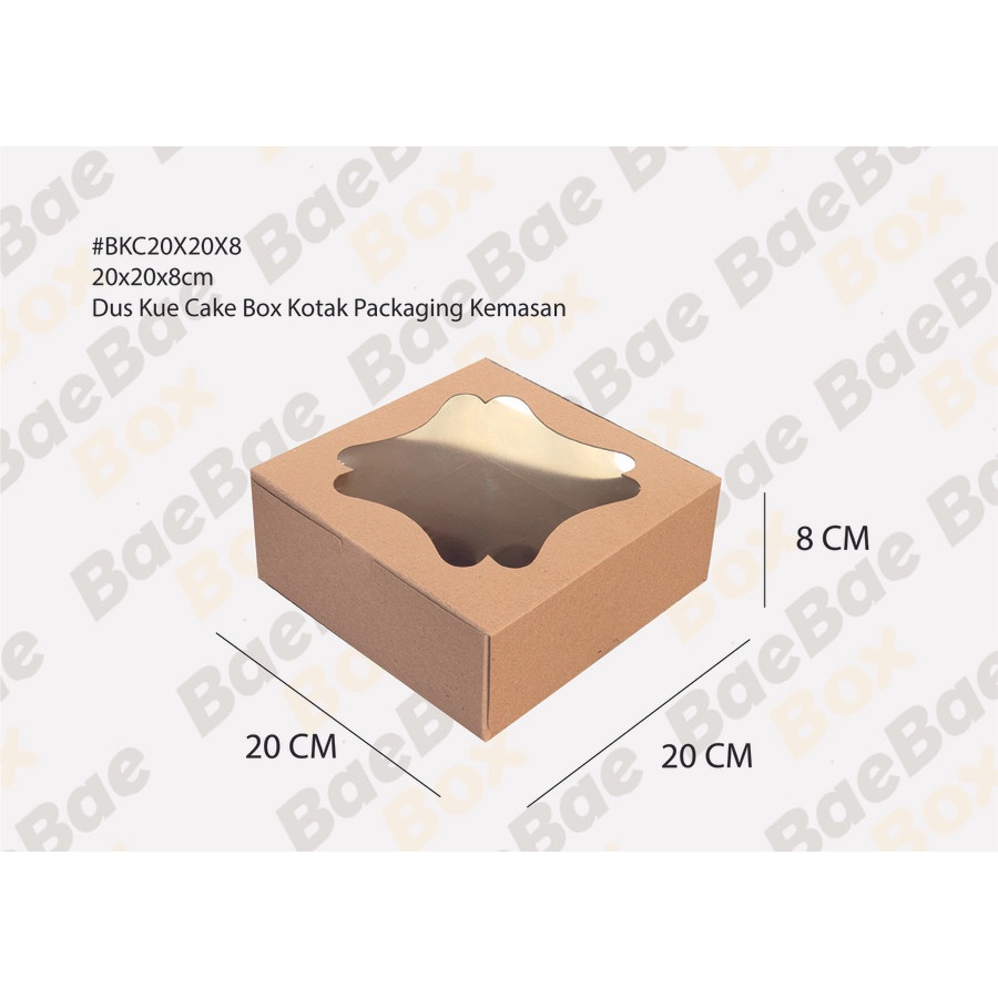 

Dus Kue Cake Box Kotak Packaging Kemasan 20x20x8cm #BKC20X20X8