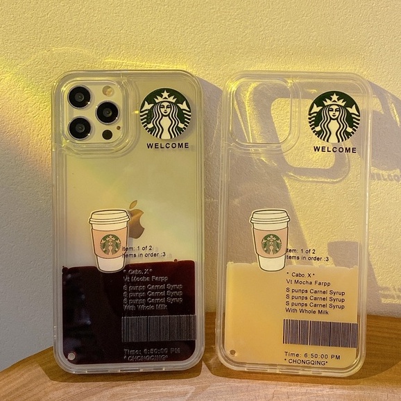 Pop Creative iPhone Case (Untuk Iphone 6 - iphone 13 Pro Max) Pola Kopi Mengambang + Casing iPhone 14 Pro Max 14 Plus