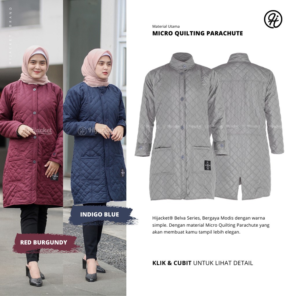 HIJACKET BELVA | HIJAKET JAKET HIJAB PANJANG WANITA MUSLIMAH SYAR'I