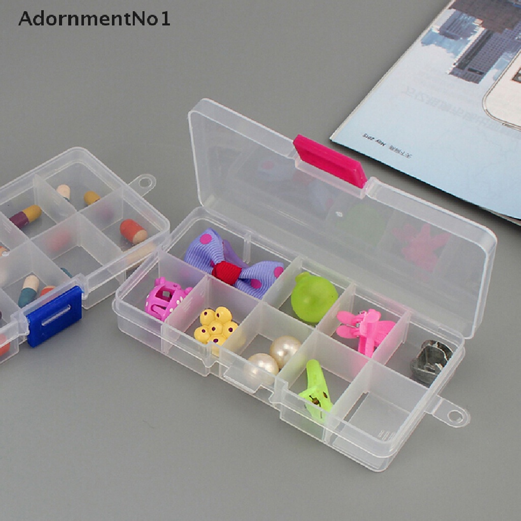 (AdornmentNo1) Kotak Penyimpanan / Organizer Perhiasan / Manik-Manik 10 Slot Adjustable Bahan Plastik