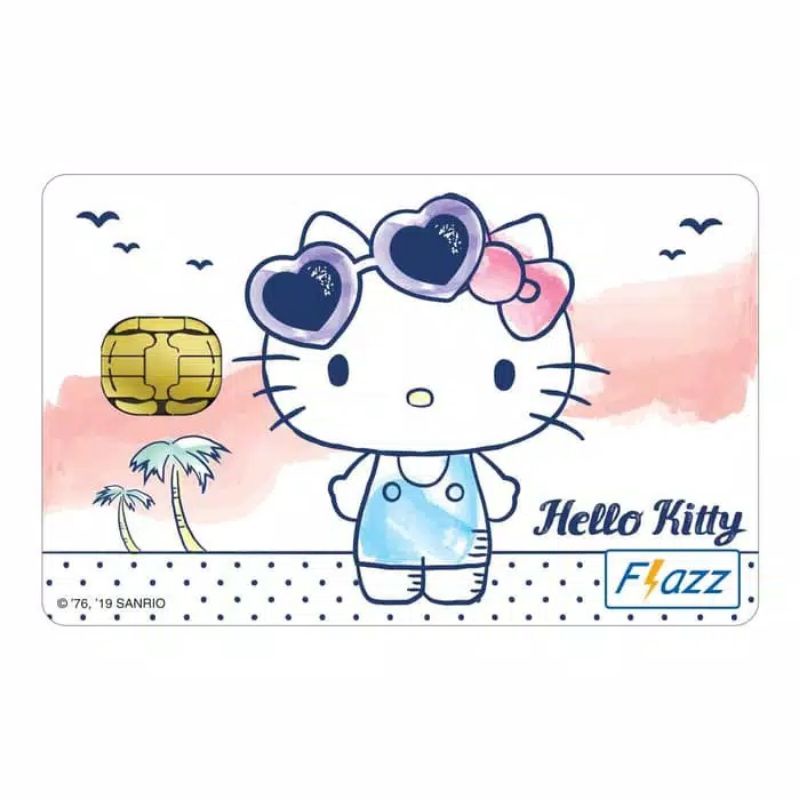 Kartu eTOLL Flazz BCA Limited Edition Hello Kitty White ORI /Like eTOLL eMONEY Tapcash or Brizzi