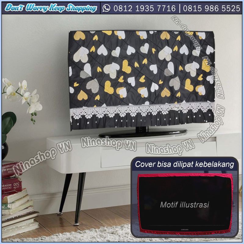 COVER TV LCD/LED MOTIF LOVE/SHABBY/BUTTERFLY MODEL RENDA
