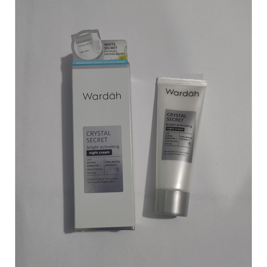 WARDAH CRYSTAL SECRET BRIGHT ACTIVATING NIGHT  Cream 15ml ( new produk )