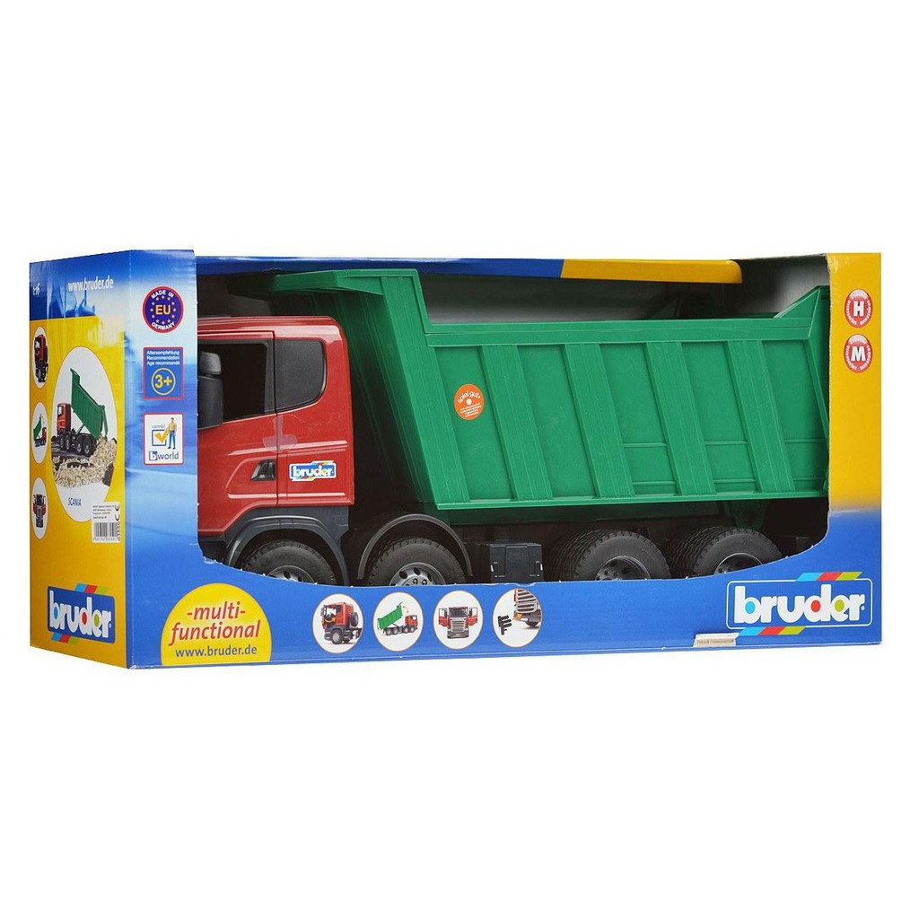 BRUDER 3550 Scania R-Series Tipper Green Dump Truck