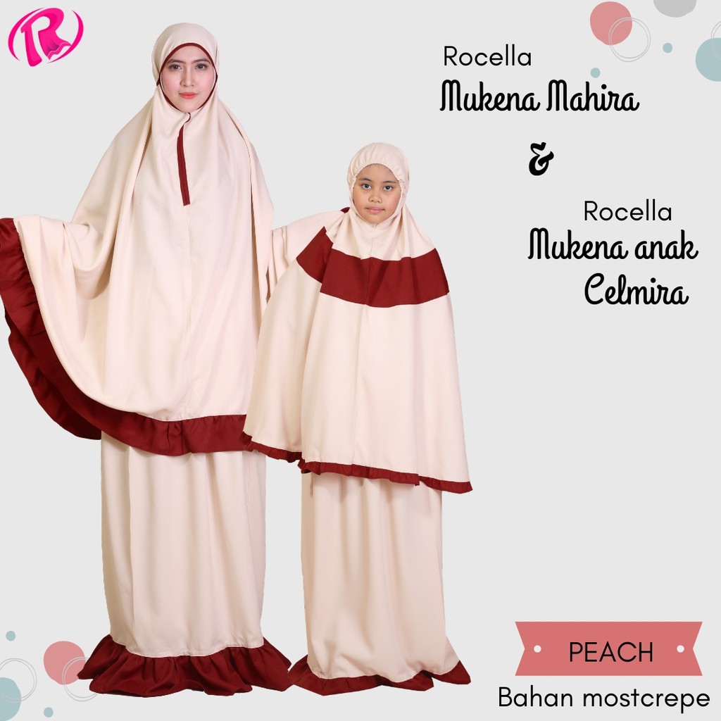 Mukena Ibu + Anak Couple ( dapat 2 ) Adem Lembut ( Anak 7-12 Tahun ) Mukena Mahira dan Celmira