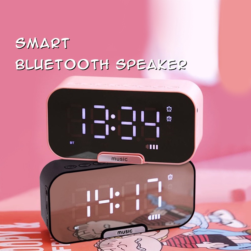 SPEAKER Jam Digital Alarm Clock Q5 Speaker Bluetooth Wireless LED Portable  DIGITAL FSI CERMIN