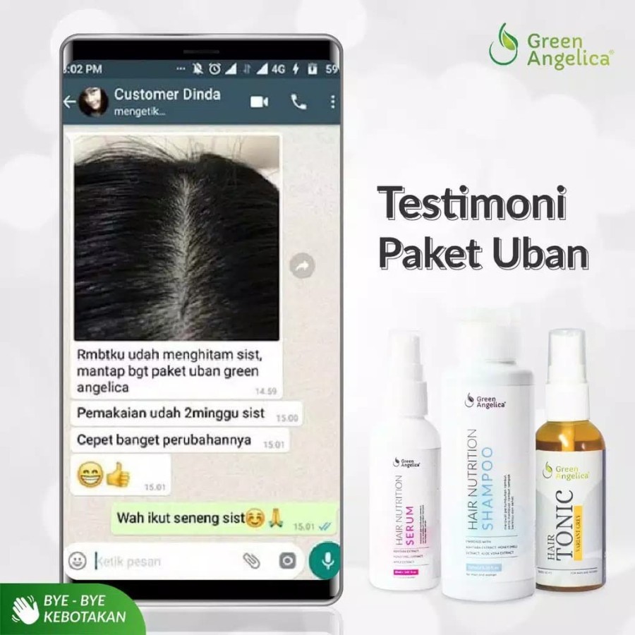 Paket Green Angelica Maximal Penumbuh Rambut Botak