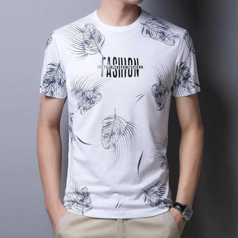 BAJU KAOS DISTRO PRIA COWOK LENGAN PENDEK ATASAN FASHION MOTIF DAUN