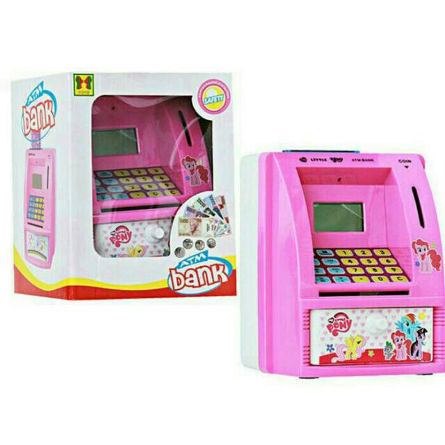 Mainan Celengan ATM Mini My Little Pony Doraemon Hello Kitty Bahasa Indonesia