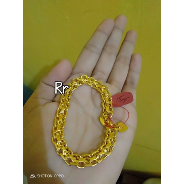 gelang dobel nori medan 15gr sepuhan24k