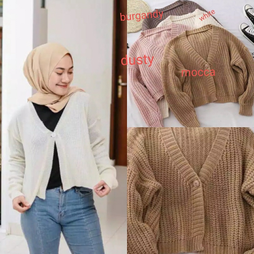 CARDIGAN RAJUT 1 KANCING CARDI RAJUT LUNA OUTER WANITA TERBARU
